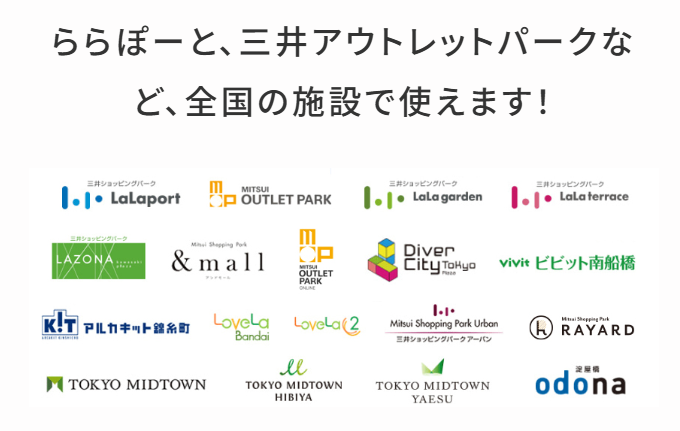 三井アウトレットパーク ららぽーとなどの商業施設一覧