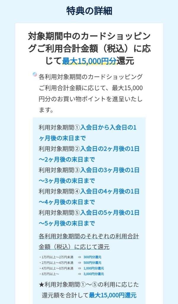 特典の詳細