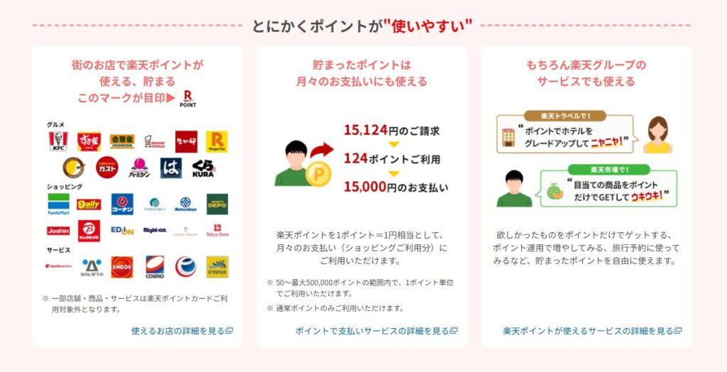 楽天カードの豊富なポイントの使い道
