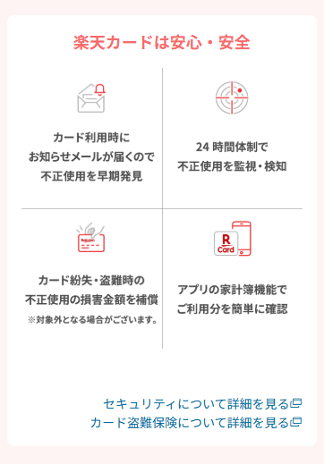 楽天カードの充実したセキュリティ対策と保険