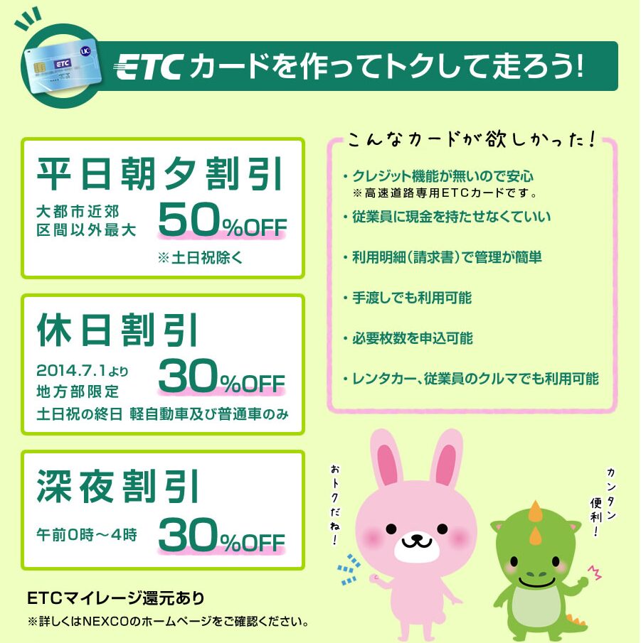 ETC割引の詳しい内容